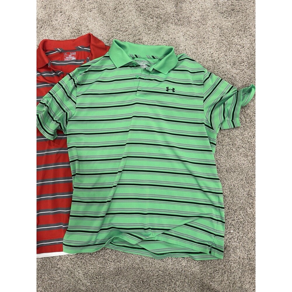 Lot Of  3 Under Armour Loose Heat Gear Men’s Polo Shirts XL  Short Sleeve - Picture 2 of 7